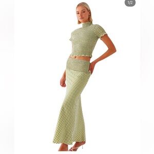 Peppermayo Exclusive - Leilani Maxi Skirt SET!!! - Khaki Gingham